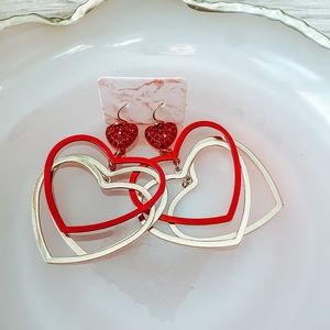 Heart dangle earrings